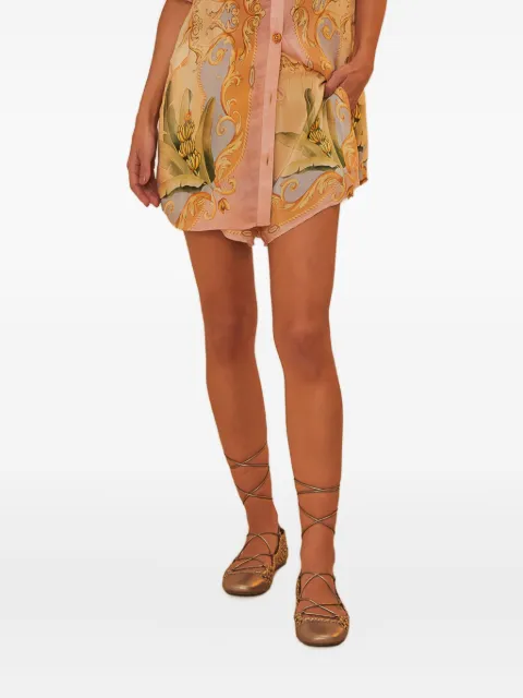 FARM Rio banana-print drawstring shorts Orange 337791