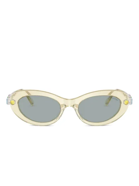 Swarovski Eyewear crystal-embellished oval-frame sunglasses Yellow SK604210801