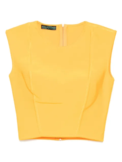 Herve L. Leroux jewel-neck top Yellow 122195