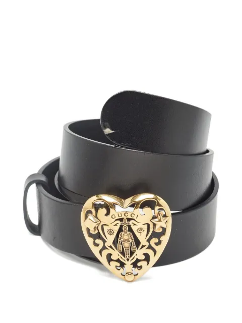 Gucci Pre-Owned heart-buckle leather belt Black 1004610
