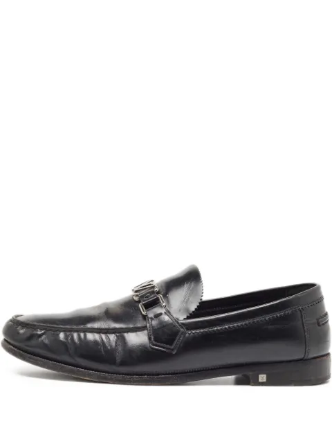 Louis Vuitton Pre-Owned leather loafers Black 902800