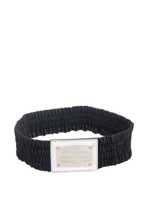 Dolce & Gabbana Pre-Owned patent-leather elastic belt Black 569792