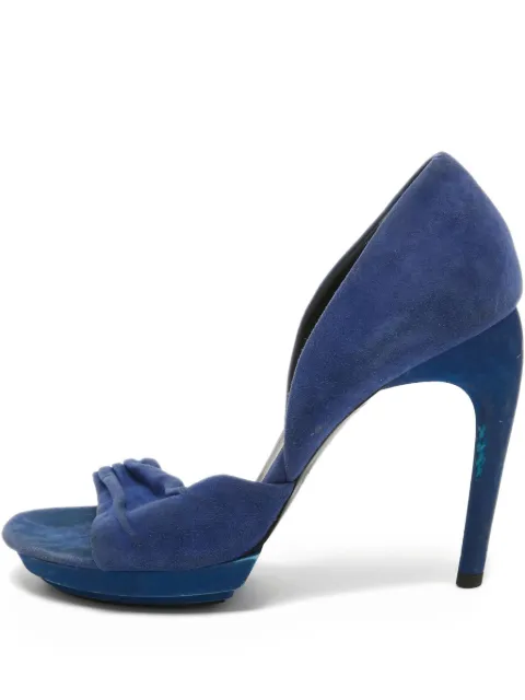 Balenciaga Pre-Owned ruched open-toe pumps Blue 917672