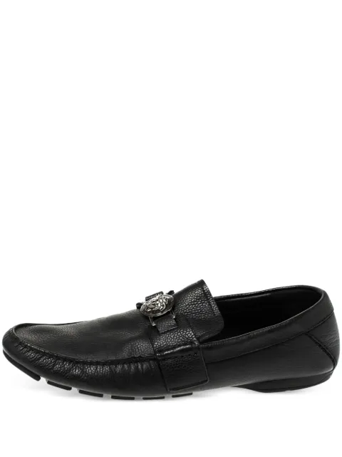 Versace Pre-Owned Medusa leather loafers Black 310595