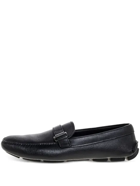 Prada Pre-Owned strap-detailed loafers Black 325170