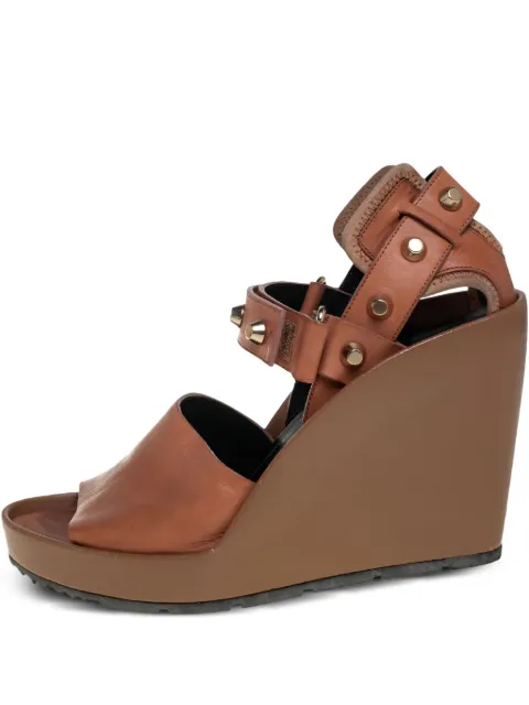 Balenciaga Pre-Owned 110mm leather sandals Brown 454084