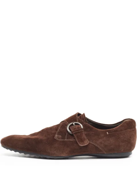Tod's Vintage buckle-fastening suede loafers Brown 939132