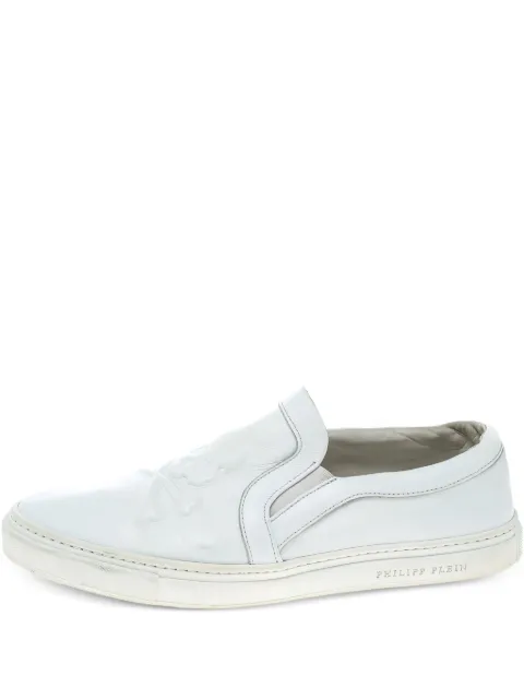 Philipp Plein leather slip-on sneakers White 166466