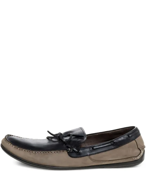 Ferragamo Pre-Owned leather-panelled loafers Brown 325236