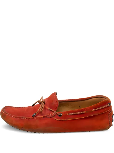 Tod's Vintage pre-owned suede moccasin loafers Orange 600334