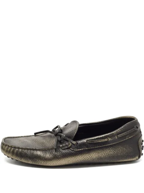 Tod's Vintage Gommino leather boat shoes Metallic 771699