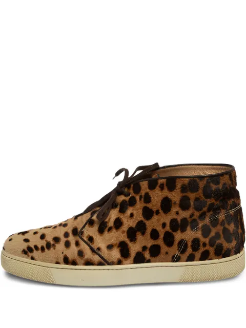 Christian Louboutin Pre-Owned leopard-print sneakers Brown 413792