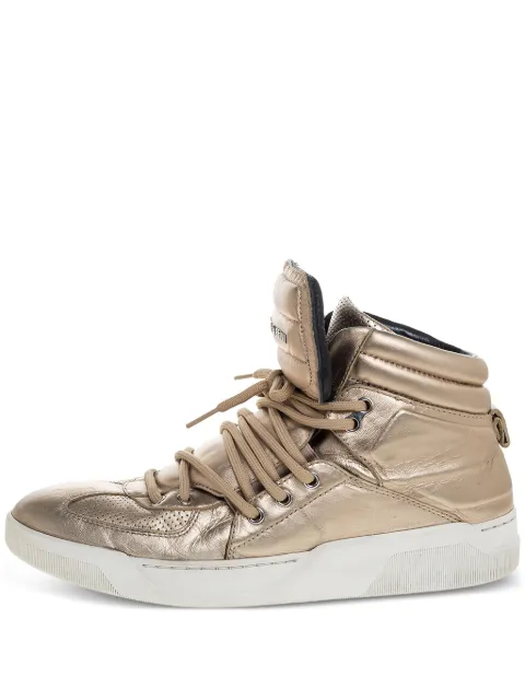 Dolce & Gabbana Pre-Owned metallic-finish leather sneakers Gold 319824