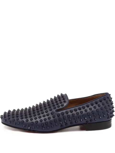 Christian Louboutin Pre-Owned studded leather loafers Blue 651991