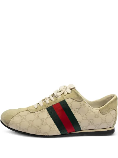 Gucci Pre-Owned GG-debossed sneakers Neutrals 445729