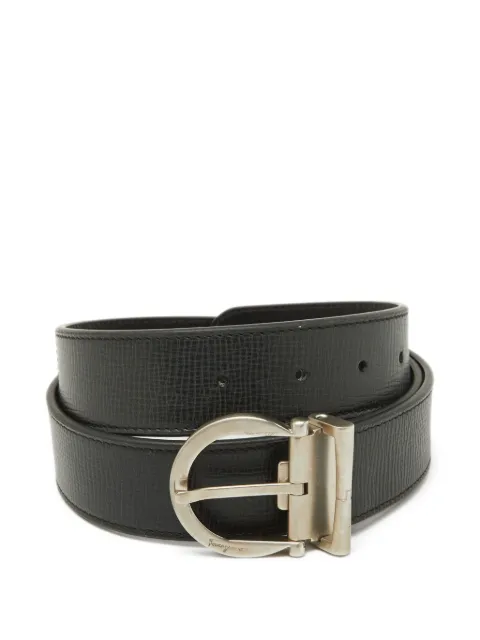 Ferragamo Pre-Owned textured leather belt Black 1116432