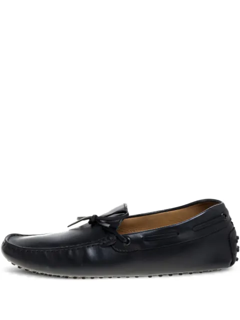 Tod's Vintage leather boat shoes Black 367152