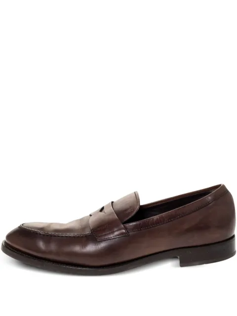 Tod's Vintage pre-owned leather penny-slot loafers Brown 310818