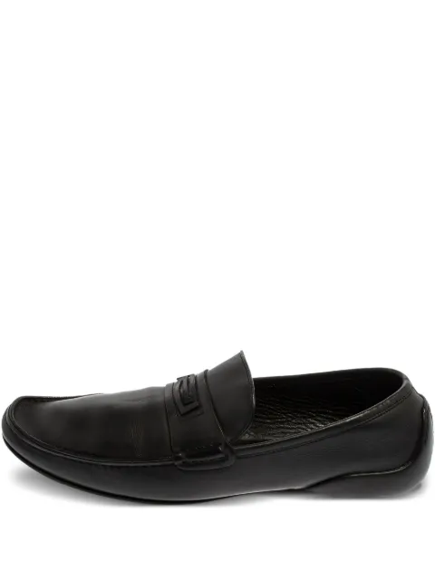 Versace Pre-Owned Greca-detailed loafers Black 368794