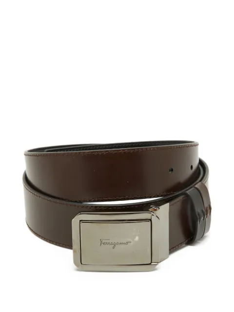 Ferragamo Pre-Owned reversible leather belt Black 1116508