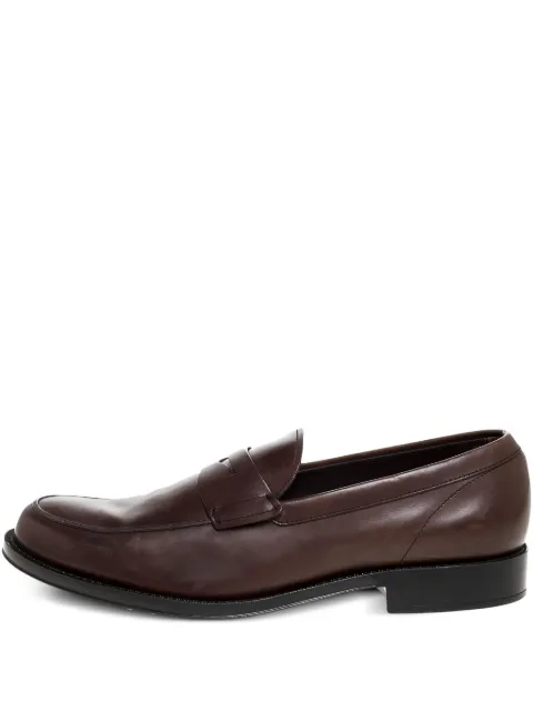 Tod's Vintage pre-owned leather penny-slot loafers Brown 325161