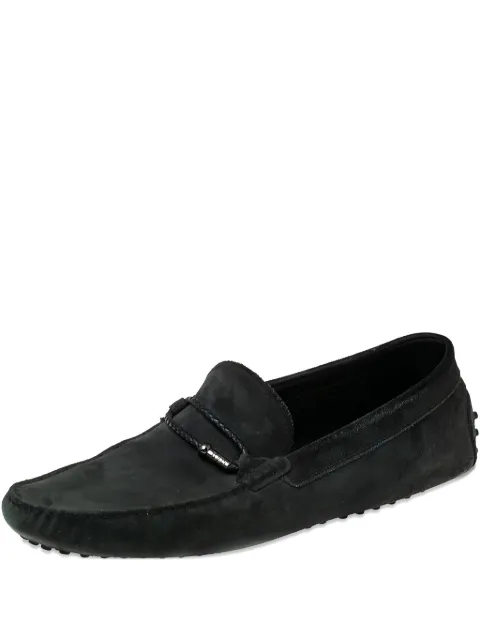 Tod's Vintage braided suede loafers Black 605877