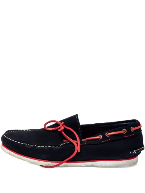 Carolina Herrera Vintage suede tie-detail loafers Black 360126