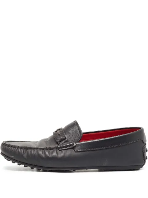 Ferragamo Pre-Owned leather driver loafers Black 940346
