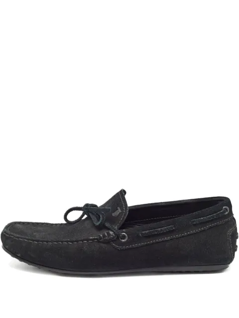 Tod's Vintage suede loafers shoes Black 1004999