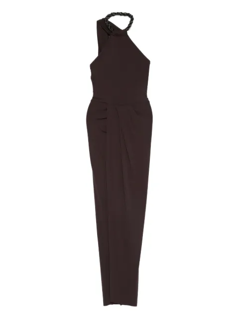 Amen asymmetric midi dress Brown AMW25504A51