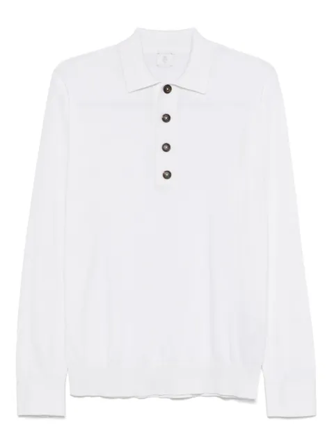 Eleventy long-sleeve polo shirt White L76POLL11MAG0K007