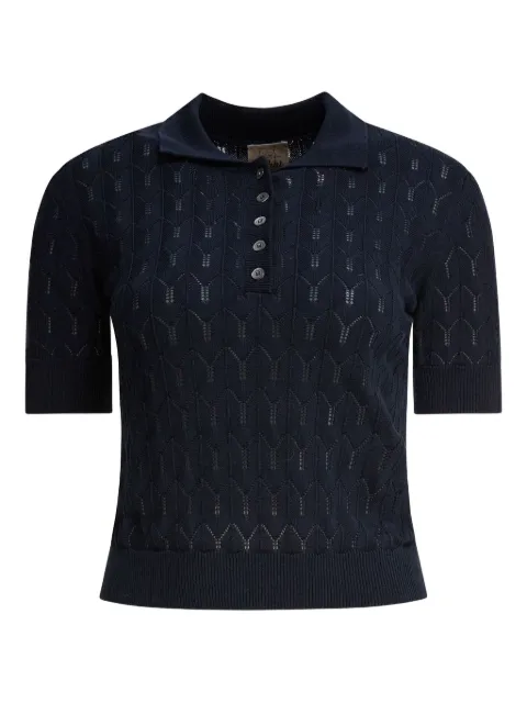 RAKKI knitted polo top Blue CALIFORNIA
