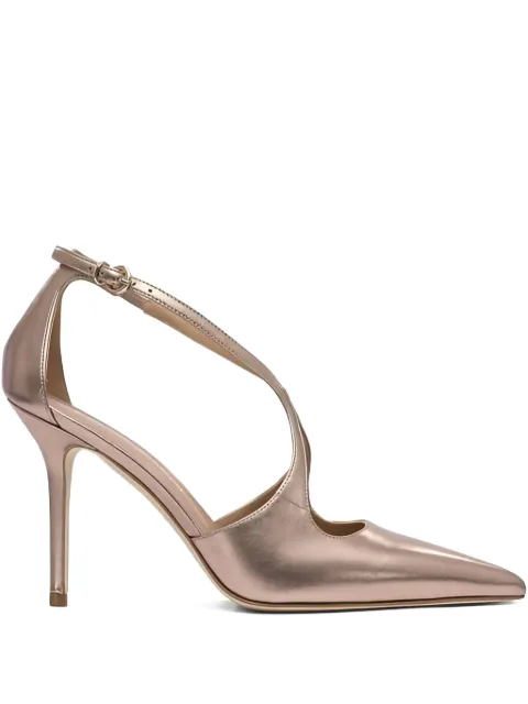 Lella Baldi 100mm ankle-strap pointed-toe pumps Pink LE2520NAPPARAME