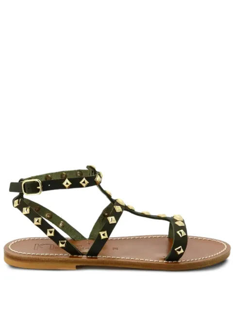 K. Jacques Arelatepyr studded flat sandals Green ARELATEPYRFMIELCNC