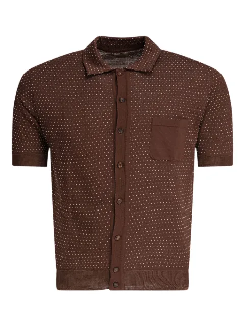 RAKKI polka-dot button shirt Brown JUNEAUTKTABACCOPANNA