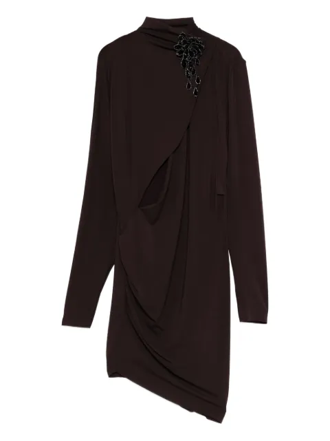 Amen draped mini dress Brown AMW25414A51