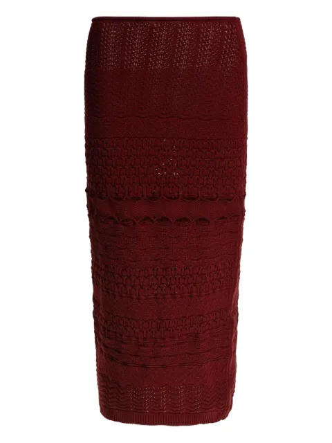 Elie Saab crochet-knit skirt Red SK136NS25CK002FIREBALLLILY