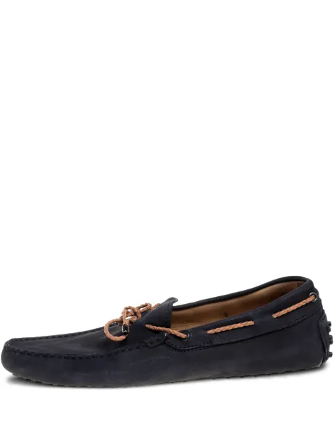 Tod's Vintage nubuck-leather boat shoes Blue 352285