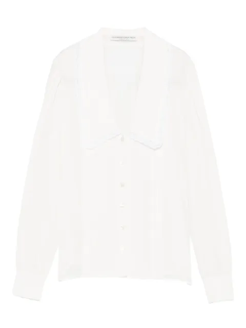 Alessandra Rich lace-trimmed collared blouse White FABX4094F3057