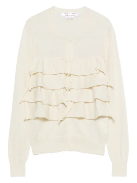 Comme Des Garçons tiered-ruffle cardigan White RPN5032