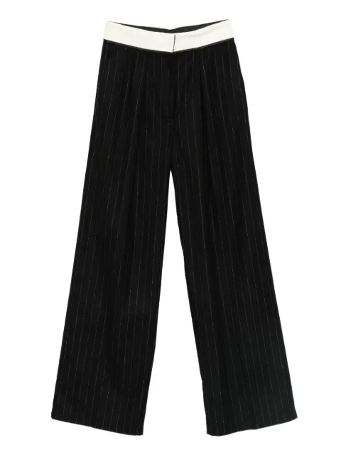 Forte Forte pinstripe straight-leg trousers Black 143178002