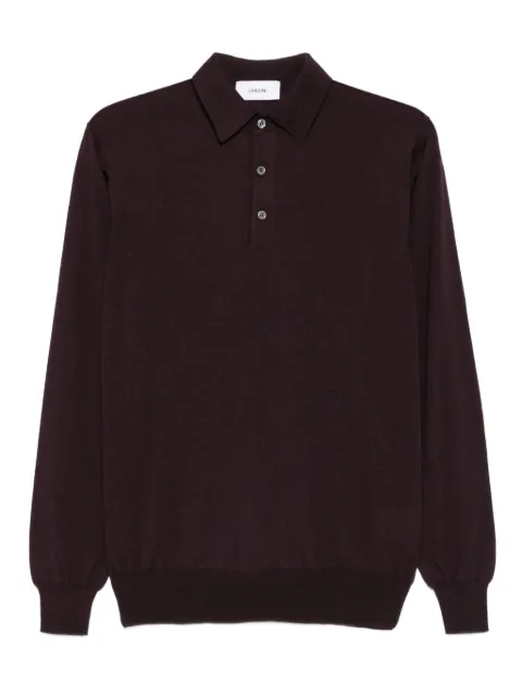 Lardini long-sleeve button polo shirt Purple CNLPML59CN65020
