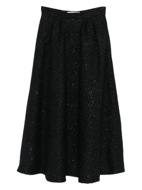 Alessandra Rich sequin-embellished pleated skirt Black FABX4221F4591