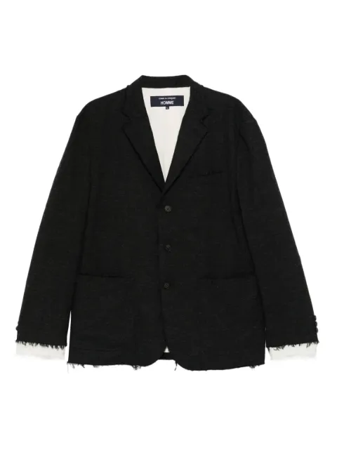 Comme des Garçons Homme single-breasted frayed-edge blazer Black HPJ017