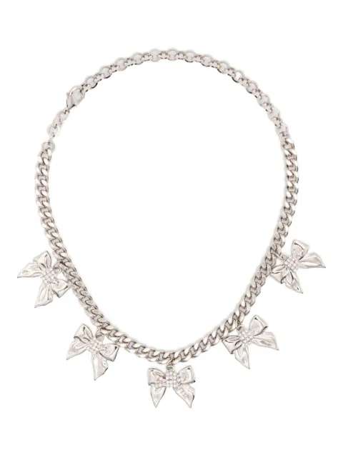 Alessandra Rich bow-embellished necklace Silver FABA3283J00240001