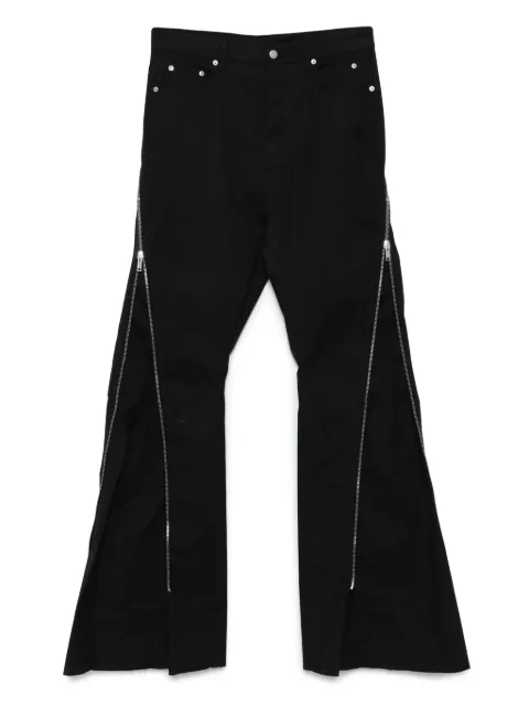 Rick Owens zip-detail flared trousers Black RU02E1343TE