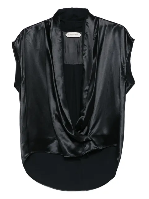 Alberta Ferretti satin-effect twist blouse Black A02276627