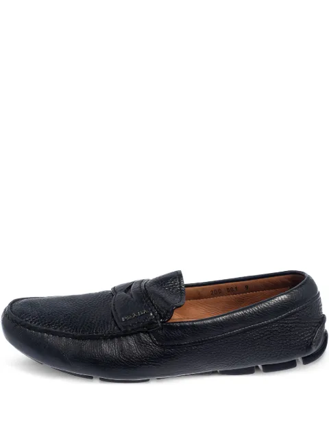 Prada Pre-Owned logo-lettering loafers Blue 445482