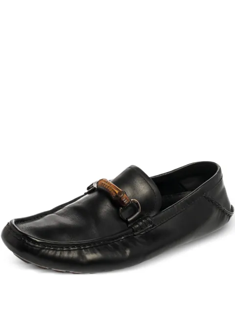Gucci Pre-Owned bamboo-detail leather loafers Black 396297