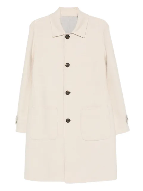 Eleventy patch-pocket single-breasted coat Neutrals L75CAPG01TES0H229